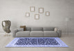 Machine Washable Persian Blue Traditional Rug in a Living Room, wshtr3471blu