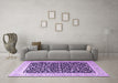 Machine Washable Persian Purple Traditional Area Rugs in a Living Room, wshtr3471pur