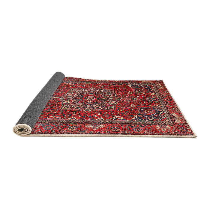 Sideview of Traditional Orange Salmon Pink Persian Rug, tr3472