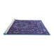 Sideview of Machine Washable Persian Blue Traditional Rug, wshtr3472blu