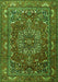 Serging Thickness of Machine Washable Persian Green Traditional Area Rugs, wshtr3472grn