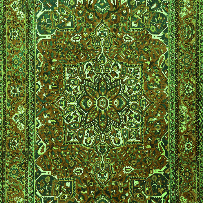 Serging Thickness of Machine Washable Persian Green Traditional Area Rugs, wshtr3472grn