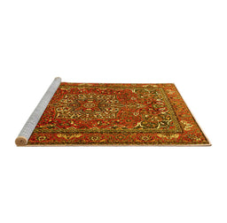 Sideview of Machine Washable Persian Yellow Traditional Rug, wshtr3472yw