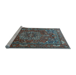 Sideview of Machine Washable Persian Light Blue Traditional Rug, wshtr3472lblu