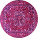 Round Persian Pink Traditional Rug, tr3472pnk