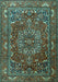 Machine Washable Persian Turquoise Traditional Area Rugs, wshtr3472turq