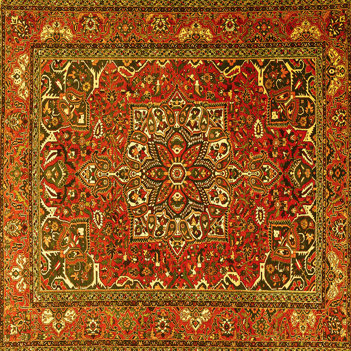 Square Persian Yellow Traditional Rug, tr3472yw