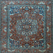 Square Machine Washable Persian Light Blue Traditional Rug, wshtr3472lblu