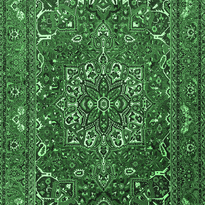 Machine Washable Persian Emerald Green Traditional Area Rugs, wshtr3472emgrn