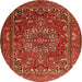 Square Persian Orange Traditional Rug, tr3472org