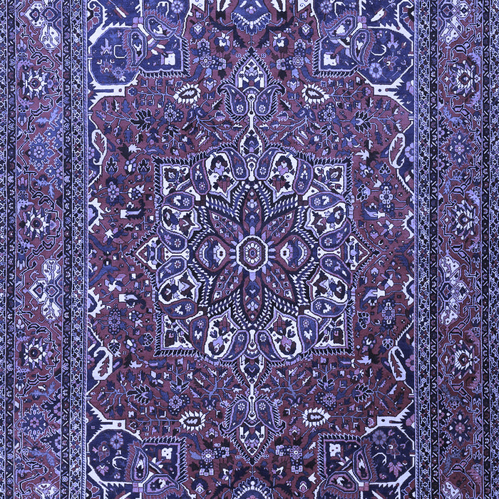 Machine Washable Persian Blue Traditional Rug, wshtr3472blu