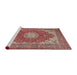 Sideview of Machine Washable Traditional Tan Brown Rug, wshtr3473