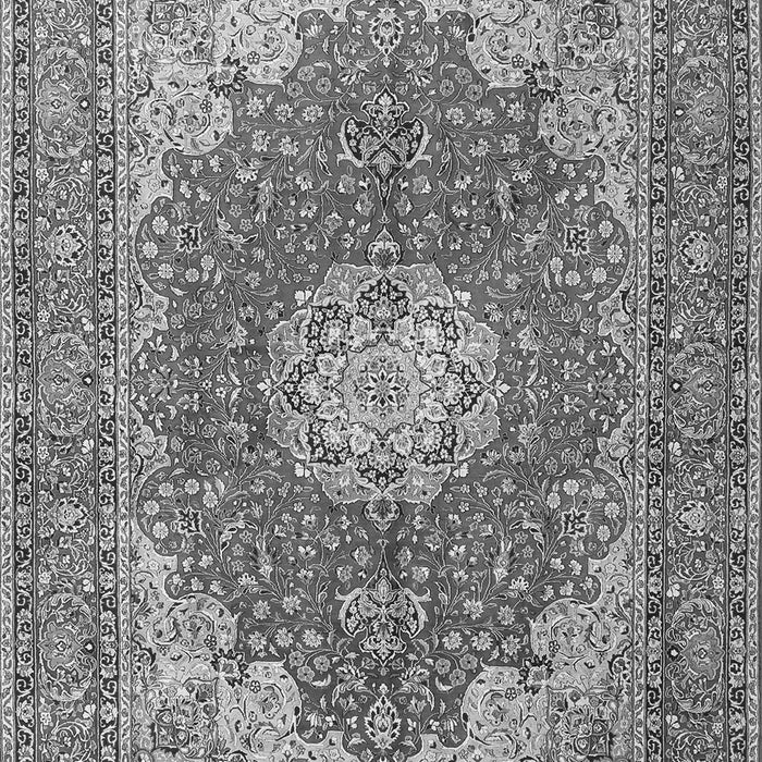 Serging Thickness of Machine Washable Medallion Gray Traditional Rug, wshtr3473gry