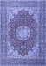 Medallion Blue Traditional Rug, tr3473blu