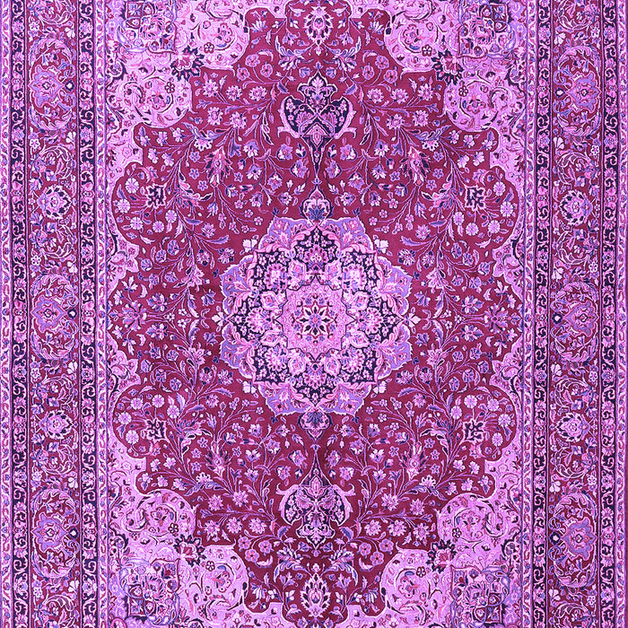 Machine Washable Medallion Purple Traditional Area Rugs, wshtr3473pur