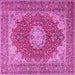 Square Medallion Pink Traditional Rug, tr3473pnk