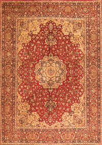 Medallion Orange Traditional Rug, tr3473org