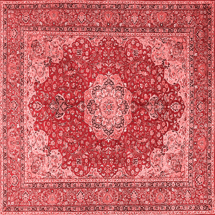 Machine Washable Medallion Red Traditional Rug, wshtr3473red