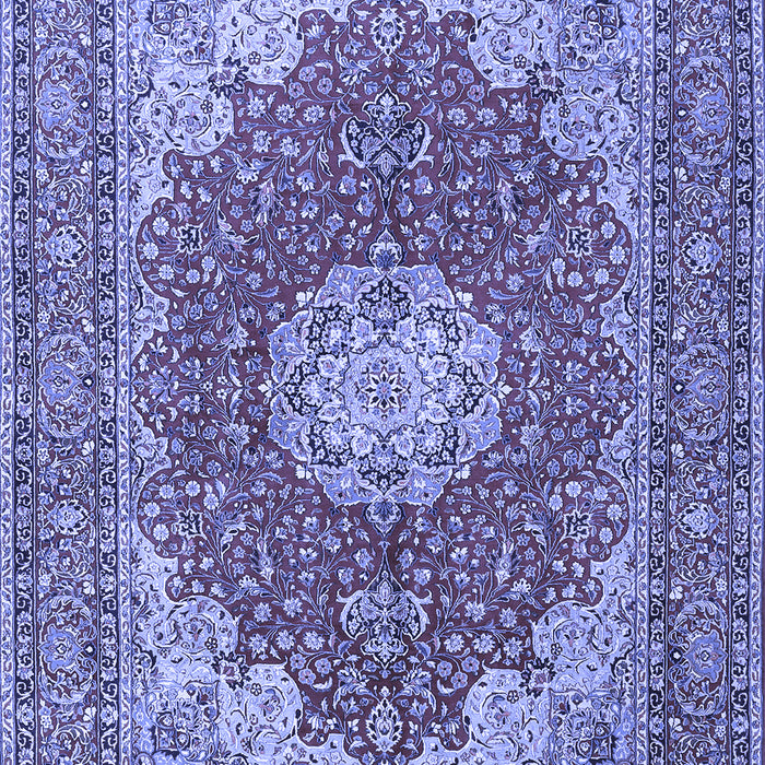 Machine Washable Medallion Blue Traditional Rug, wshtr3473blu