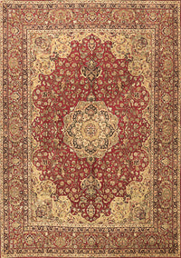 Medallion Brown Traditional Rug, tr3473brn