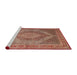 Sideview of Machine Washable Traditional Sandy Brown Rug, wshtr3474