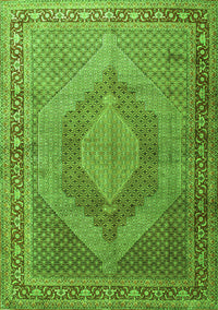 Medallion Green Traditional Rug, tr3474grn