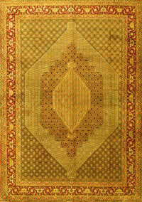 Medallion Yellow Traditional Rug, tr3474yw