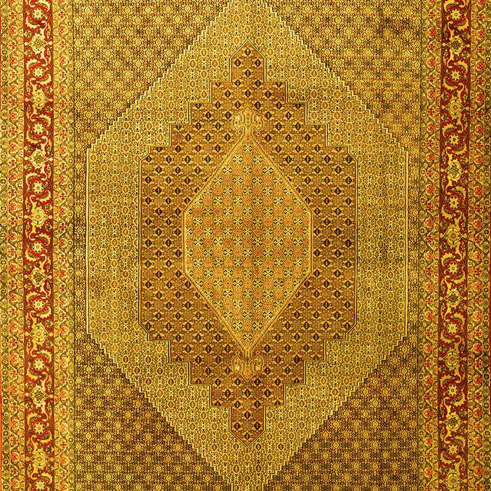 Medallion Yellow Traditional Rug, tr3474yw