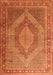 Medallion Orange Traditional Rug, tr3474org