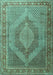 Medallion Turquoise Traditional Rug, tr3474turq