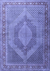 Medallion Blue Traditional Rug, tr3474blu