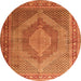 Machine Washable Medallion Orange Traditional Area Rugs, wshtr3474org