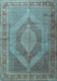 Medallion Light Blue Traditional Rug, tr3474lblu