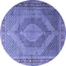 Round Medallion Blue Traditional Rug, tr3474blu