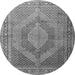 Square Medallion Gray Traditional Rug, tr3474gry