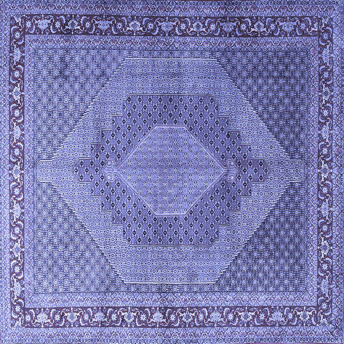 Square Medallion Blue Traditional Rug, tr3474blu