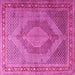 Square Medallion Pink Traditional Rug, tr3474pnk