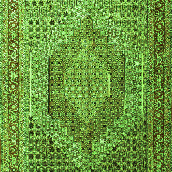 Serging Thickness of Machine Washable Medallion Green Traditional Area Rugs, wshtr3474grn