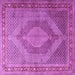 Square Medallion Purple Traditional Rug, tr3474pur