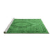 Sideview of Machine Washable Medallion Emerald Green Traditional Area Rugs, wshtr3474emgrn