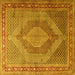 Square Medallion Yellow Traditional Rug, tr3474yw