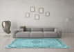 Machine Washable Persian Light Blue Traditional Rug in a Living Room, wshtr3475lblu