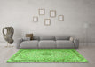 Machine Washable Persian Green Traditional Area Rugs in a Living Room,, wshtr3475grn