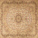 Square Machine Washable Persian Brown Traditional Rug, wshtr3475brn