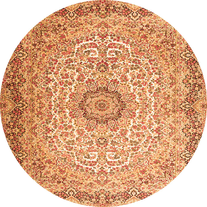 Machine Washable Persian Orange Traditional Area Rugs, wshtr3475org