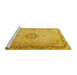 Sideview of Machine Washable Persian Yellow Traditional Rug, wshtr3475yw