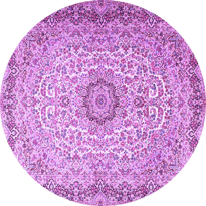 Round Persian Purple Traditional Rug, tr3475pur