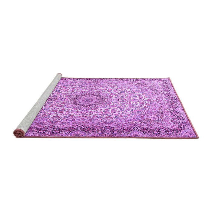 Sideview of Machine Washable Persian Purple Traditional Area Rugs, wshtr3475pur