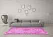 Machine Washable Persian Pink Traditional Rug in a Living Room, wshtr3475pnk