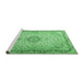 Sideview of Machine Washable Persian Emerald Green Traditional Area Rugs, wshtr3475emgrn